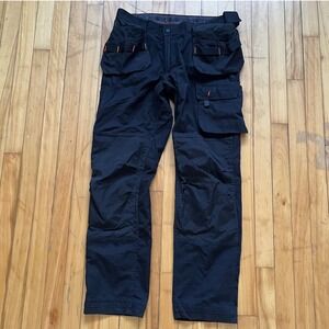Helly Hansen Workwear Black Canvas Utility Cargo Pants W36 L34 Reinforced Knee